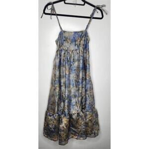 Wild Fable Dress Womens Maxi Sleeveless Tiered Boho Floral Summer Art Academia